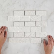 Jamal Beige Brickbond Porcelain Mosaic Tile
